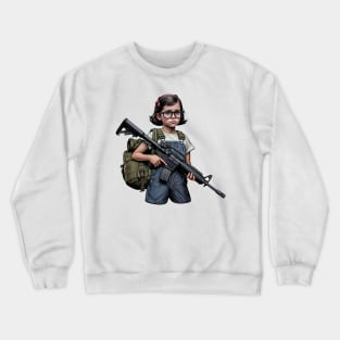 The Little Girl and a Toy Gun Crewneck Sweatshirt